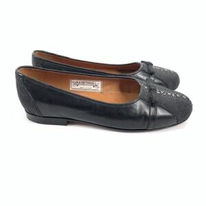 LM Boots LA Mundial Handmade Leather Loafers Ballet Flats 8 Womens Black